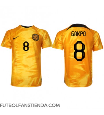 Países Bajos Cody Gakpo #8 Primera Equipación Mundial 2022 Manga Corta